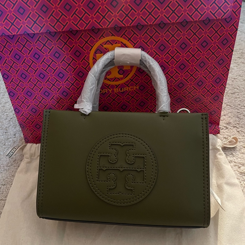 Tory Burch mini Ella bio tote in olive green
